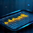 Icon of a computer tablet with a graph.