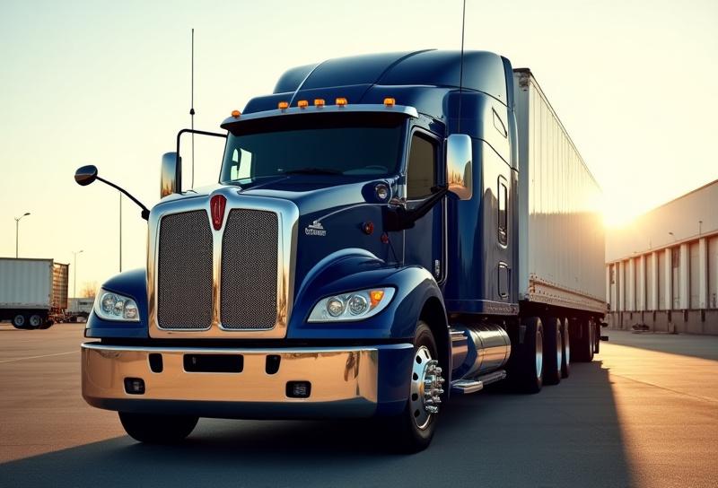 A classic-style red 2022 Kenworth W900L semi-truck.